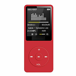 Bluetooth Mp3 Music Player Lossless Portable Fm Radio Externe Ultra-Mince Étudiant Enregistreur Mp3 Rouge 4 Go 