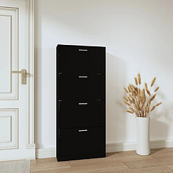 Avis Maison Chic Armoire à chaussures | Meuble de rangement à chaussures Meuble d'Entrée Noir 59x17x150 cm Bois d'ingénierie -MN33492