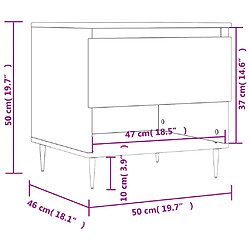 vidaXL Tables basses 2 pcs blanc brillant 50x46x50cm bois d'ingénierie pas cher