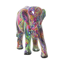 Figurine Décorative Alexandra House Living Multicouleur Plastique Eléphant Peinture 11 x 18 x 24 cm