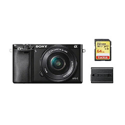 SONY A6000 Black KIT SEL 16-50MM F3.5-5.6 OSS Black + 64GB SD card + NP-FW50 Battery