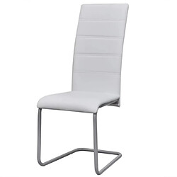 Decoshop26 Lot de 4 chaises de salle à manger cuisine cantilever confortable et moderne en synthétique blanc CDS021345