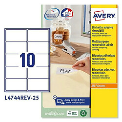 Etiquettes pour Imprimante Avery L4744REV 96 x 50,8 mm Blanc 25 Volets (5 Unités)