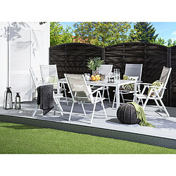 Beliani Table de jardin 160 x 90 cm Verre Gris CATANIA