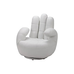 Avis Vente-Unique Fauteuil main pivotant CATCHY en simili - Blanc