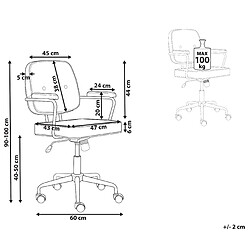 Beliani Chaise de bureau en cuir PU jaune PAWNEE