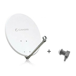 Antenne Parabole Satellite ACIER Cahors ANT 65HD + LNB Single - 65 CM, Gain 36,3 dB, 12,625 GHz 