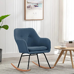 vidaXL Chaise à bascule Bleu Tissu 