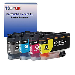 T3AZUR- 4x Cartouche compatible avec Brother LC426 XL pour Brother MFC-J4535DW, MFC-J4540DW 