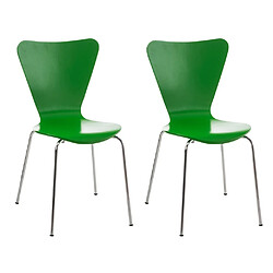 Decoshop26 Lot de 2 chaises de séjour bureau en bois vert et métal CDS10009 