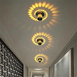 Universal 3W télécommande LED aluminium spirale lampe murale salon chambre chevet KTV allée couloir lumière (jaune) pas cher