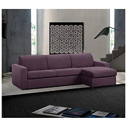 Inside 75 Canapé d'angle express 120 IMPERIAL matelas 22 cm sommier lattes microtweed Enjoy violet