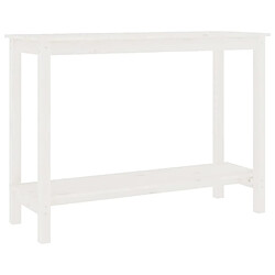 vidaXL Table console Blanc 110x40x80 cm Bois massif de pin