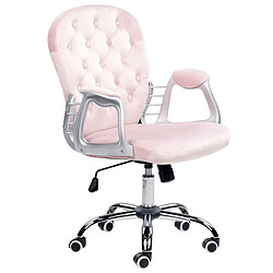 Beliani Chaise de bureau Velours Rose PRINCESS