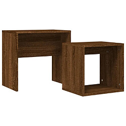 vidaXL Tables basses gigognes 2 pcs chêne marron bois d'ingénierie