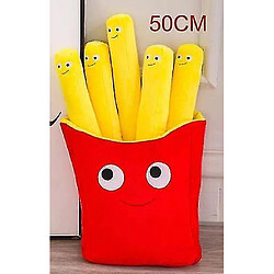 Universal Animaux peluches 50cm oreiller frites imitation nourriture oreiller frites pizza peluche poupée enfant anniversaire cadeau de noël(Rouge) 