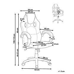 Avis Beliani Chaise de bureau en cuir PU noir FIGHTER