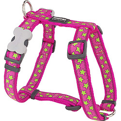 Red Dingo Harnais Réglable pour Chien Rose Etoiles Vert 45 à 69 cm 20 mm 