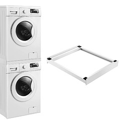 Kit de Superposition pour Lave-Linge Sèche-Linge Standard 60 cm Blanc [en.casa]