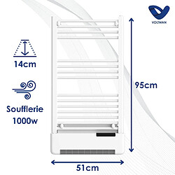 Acheter Chauffage sèche-serviettes inertie fluide Liza - 500W + 1000W - blanc - Voltman