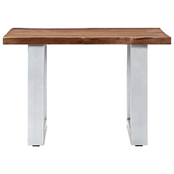 vidaXL Table basse avec bord naturel 60x60x40 cm Bois d'acacia massif