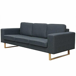 Maison Chic Canapé avec 3 places,Canapé Relax,Sofa de Salon,Banquette Tissu Gris foncé -GKD841163