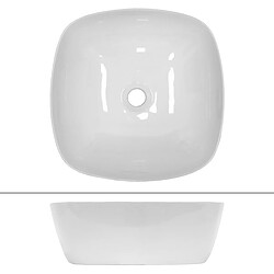 Ecd Germany Lavabo en céramique blanche vasque a poser ovale évier moderne 405x405x140 mm