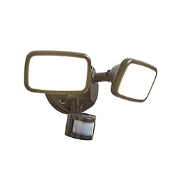 Lumière Projecteur extérieur LED PIR Twin 3000k Gris foncé IP44 