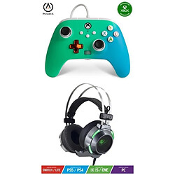 Power A Pack Manette XBOX ONE-S-X-PC Seafoam Fade EDITION + Casque Gamer PRO EH30 SPIRIT OF GAMER XBOX ONE/S/X/PC 