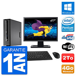 PC HP ProDesk 400 G1 SFF Ecran 27" G3220 RAM 4Go Disque 2To Windows 10 Wifi - Occasion