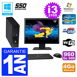 PC Fujitsu Esprimo E500 E85+ DT Ecran 19" i3-2100 RAM 4Go SSD 960Go DVD Wifi W7 · Occasion 