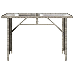 Avis vidaXL Table de jardin et dessus en verre gris clair 110x68x70cm rotin