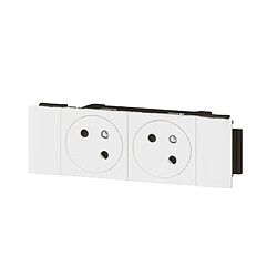 prise de courant - 2 x 2p+t - blanc - clippage direct - surface - legrand 077102l