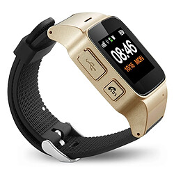 Avis Wewoo Montre connectée D99 + Écran LCD HD de 1,22 pouce GPS Smartwatch pour les aînés ImperméableGPS + LBS + Positionnement WiFi / Numérotation bidirectionnelle / Surveillance vocale / Secourisme à une clé / Alarme / Barrière de sécurité Champagne Gold