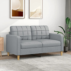 vidaXL Canapé à 2 places Gris clair 140 cm Tissu 