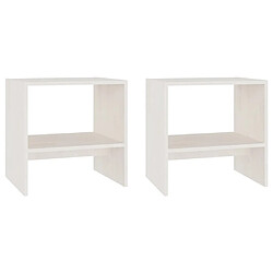 vidaXL Tables de chevet 2 pcs Blanc 40x30,5x40 cm Bois de pin massif