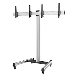 Kimex Support sur roulettes pour 2 écrans TV 43'' - 49'' - Hauteur 175cm - Inclinable