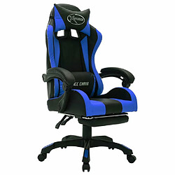 Avis Maison Chic Chaise de jeu vidéo avec LED, Chaise gaming, Fauteuil gamer d'ordinateur,Chaise de Bureau RVB Bleu et noir Similicuir -GKD38903