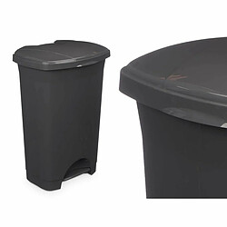 BigBuy Home Poubelle à pédale Anthracite Plastique 50 L (3 Unités)