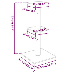 Arbre à chat avec griffoirs,niche pour chat en sisal gris foncé 73 cm -MN58848 pas cher