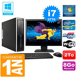 PC HP Compaq 8300 SFF Core I7-3770 Ram 8Go Disque 2 To Wifi W7 Ecran 22" · Occasion 