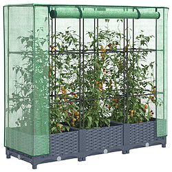 vidaXL Jardinière surélevée avec housse aspect rotin 120x40x123 cm 