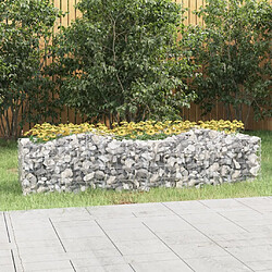 Maison Chic Jardinière,Lit surélevé - Bac à fleurs - pot de fleur à gabions arqué 200x50x50 cm Fer galvanisé -GKD52308