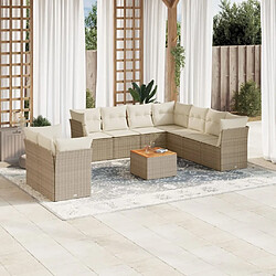 Maison Chic Salon de jardin 11 pcs avec coussins, Ensemble Tables et chaises d'extérieur beige résine tressée -GKD622227