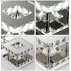 Avis Stoex Plafonnier en Cristal Miroir Acier Inoxydable Double Tête Moderne LED Luminaire Lustre Eclairage Salon Chambre Couloir Entrée Blanc Chaud