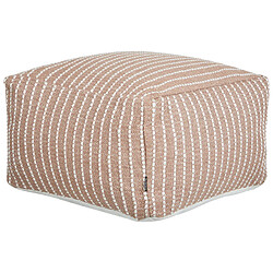 Beliani Pouf d'extérieur marron et blanc 50 x 50 x 30 cm ZAHRI