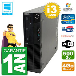 PC Lenovo ThinkCentre M82 SFF i3-3220 RAM 4Go Disque 500Go Graveur DVD Wifi W7 - Occasion