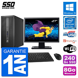 PC Tour HP EliteDesk 800 G2 Ecran 27" G4400 RAM 8Go SSD 240Go Windows 10 Wifi - Occasion