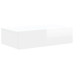 Avis Maison Chic Meuble TV scandinave avec éclairage LED - Banc TV pour salon blanc brillant 60x35x15,5 cm -MN71783