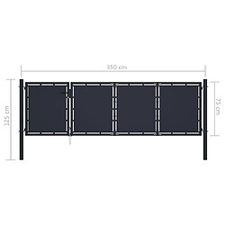 Acheter vidaXL Portail de jardin Acier 350 x 75 cm Anthracite